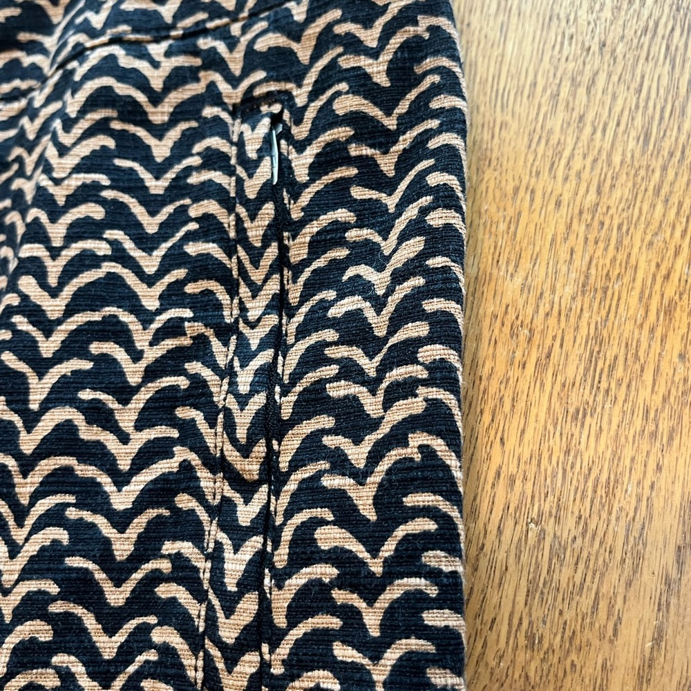 ANTHROPOLOGIE Cartonnier Charlie Printed Ankle Pants 6 Black Tan - Picture 5 of 11